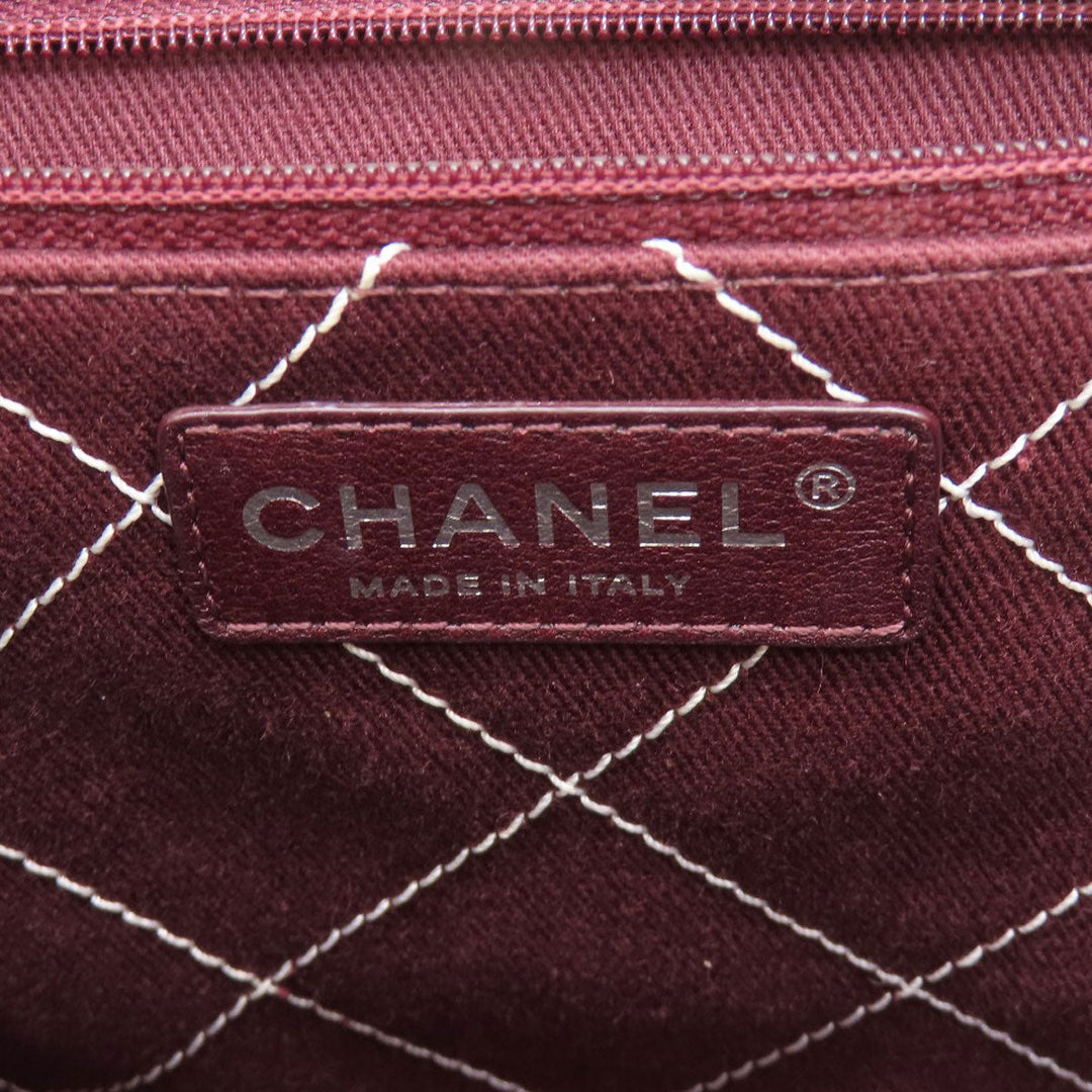 CHANEL Tote Bag Grained Calfskin Skin white COCO Mark 2WAY SilverMetal