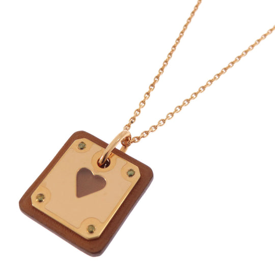 HERMES Necklace Gold Plated, Swift pink As Doucour PM Women Used Authentic