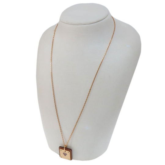 HERMES Necklace Gold Plated, Swift pink As Doucour PM Women Used Authentic
