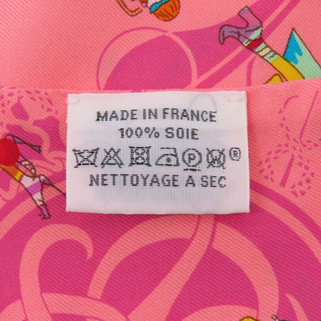 HERMES scarf silk pink Twilly Women Used Authentic