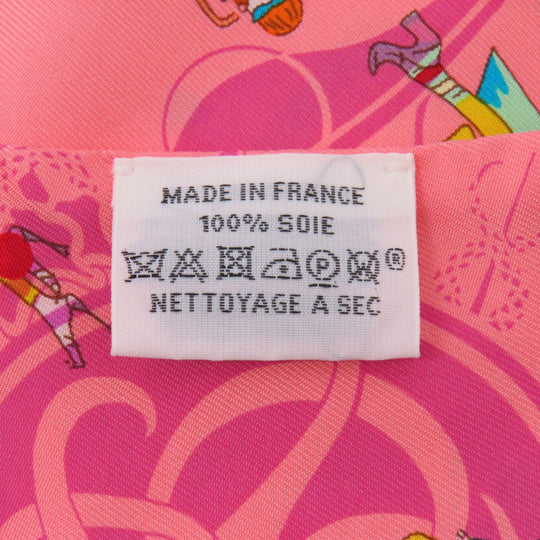 HERMES scarf silk pink Twilly Women Used Authentic