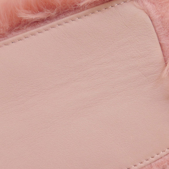 Furla Shoulder Bag fur pink logo Women Used Authentic