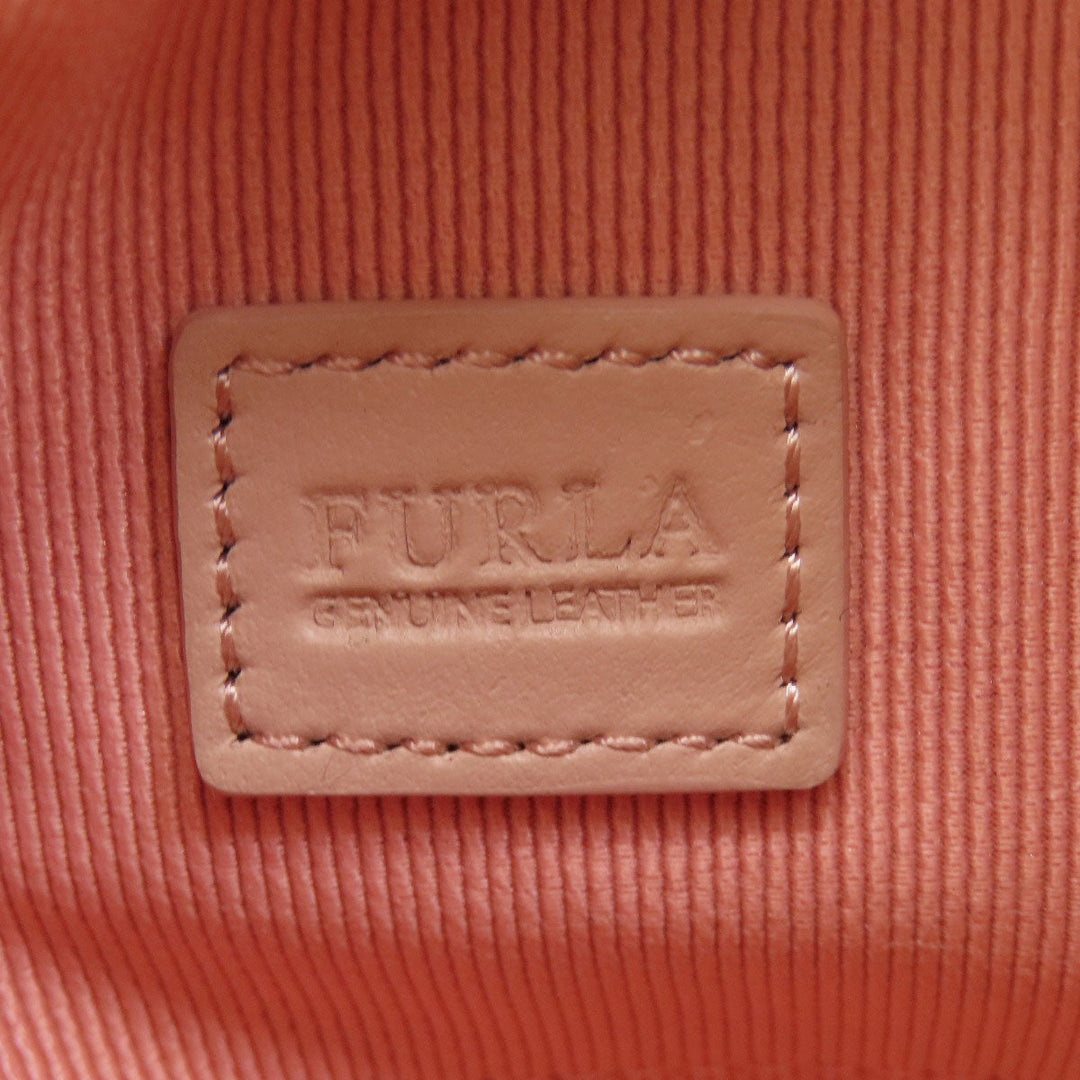 Furla Shoulder Bag fur pink logo Women Used Authentic
