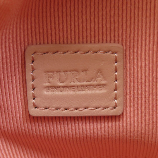 Furla Shoulder Bag fur pink logo Women Used Authentic