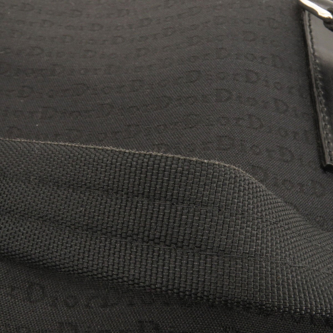 Christian Dior Tote Bag canvas black logo Women Used Authentic