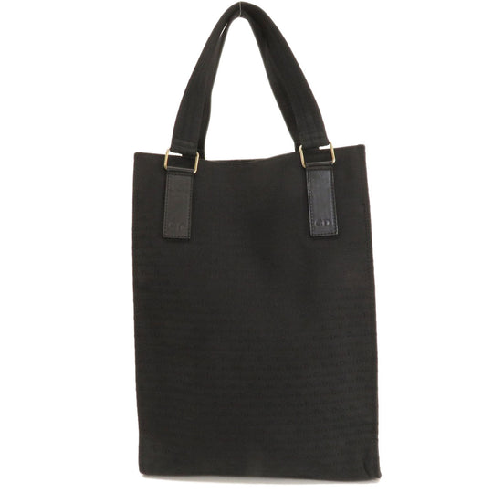 Christian Dior Tote Bag canvas black logo Women Used Authentic
