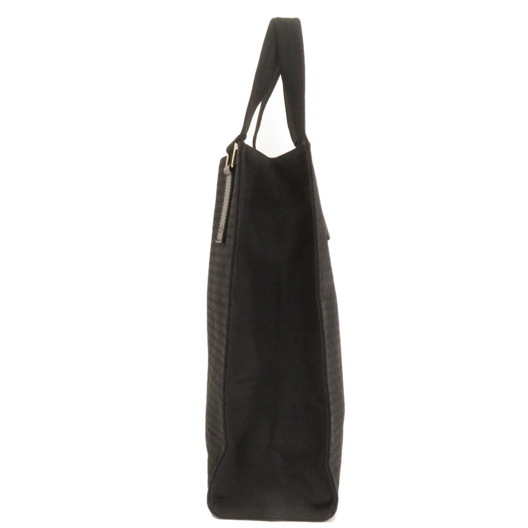 Christian Dior Tote Bag canvas black logo Women Used Authentic