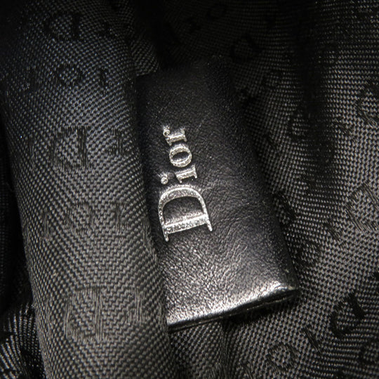 Christian Dior Tote Bag canvas black logo Women Used Authentic