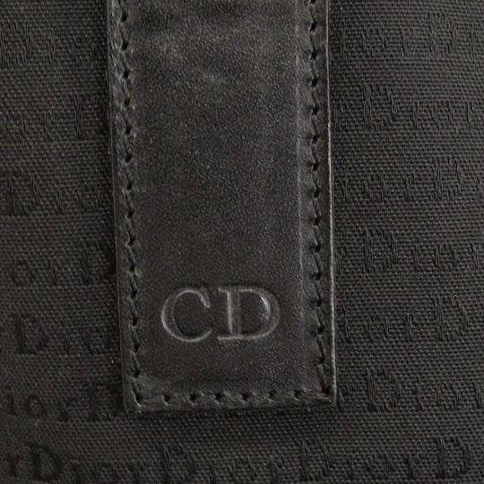 Christian Dior Tote Bag canvas black logo Women Used Authentic