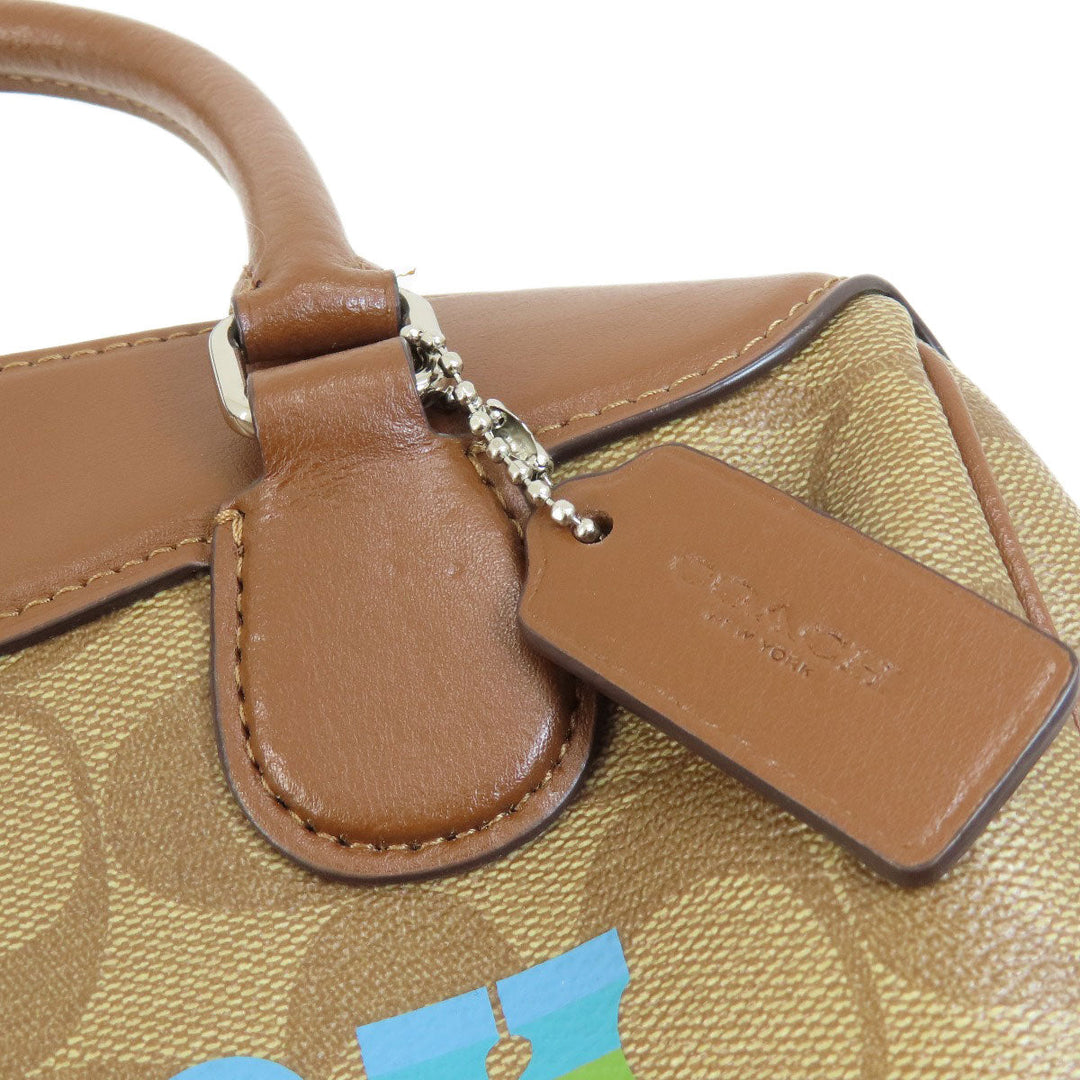 COACH Handbag F73119 PVC Brown Signature 2WAY