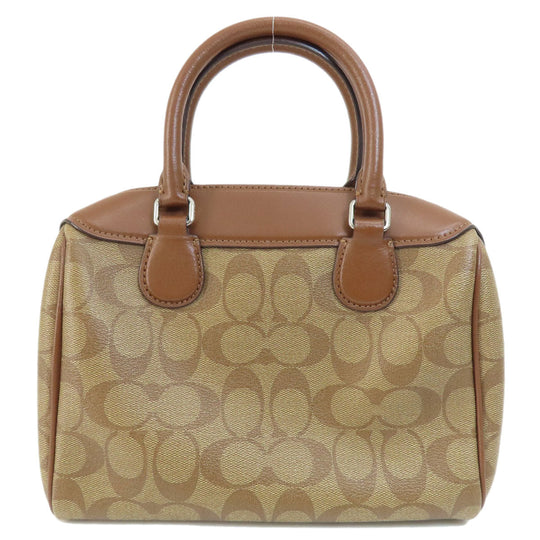 COACH Handbag F73119 PVC Brown Signature 2WAY