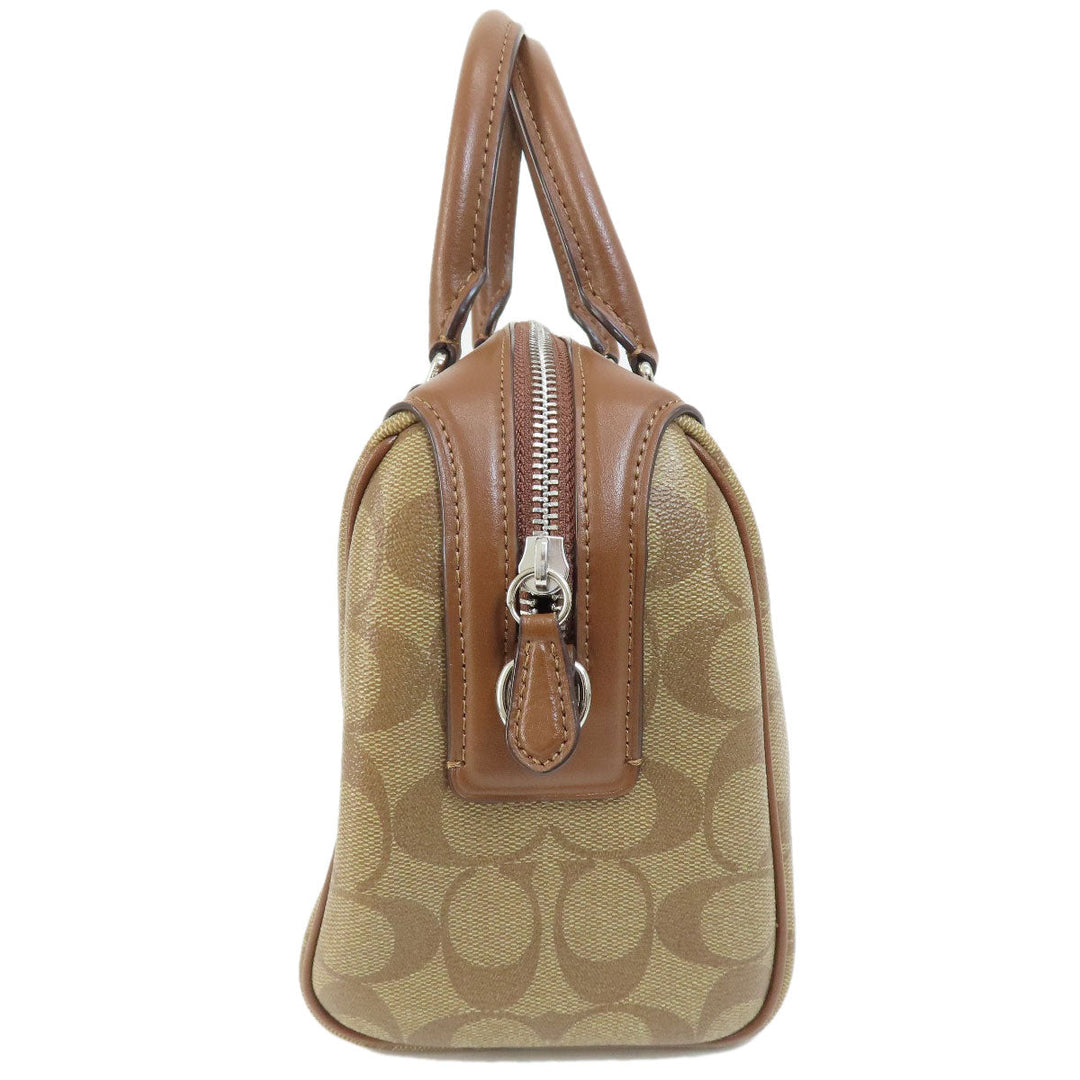 COACH Handbag F73119 PVC Brown Signature 2WAY