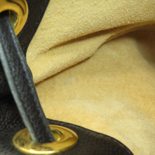 MCM Shoulder Bag leather black MCM logo Women Used Authentic