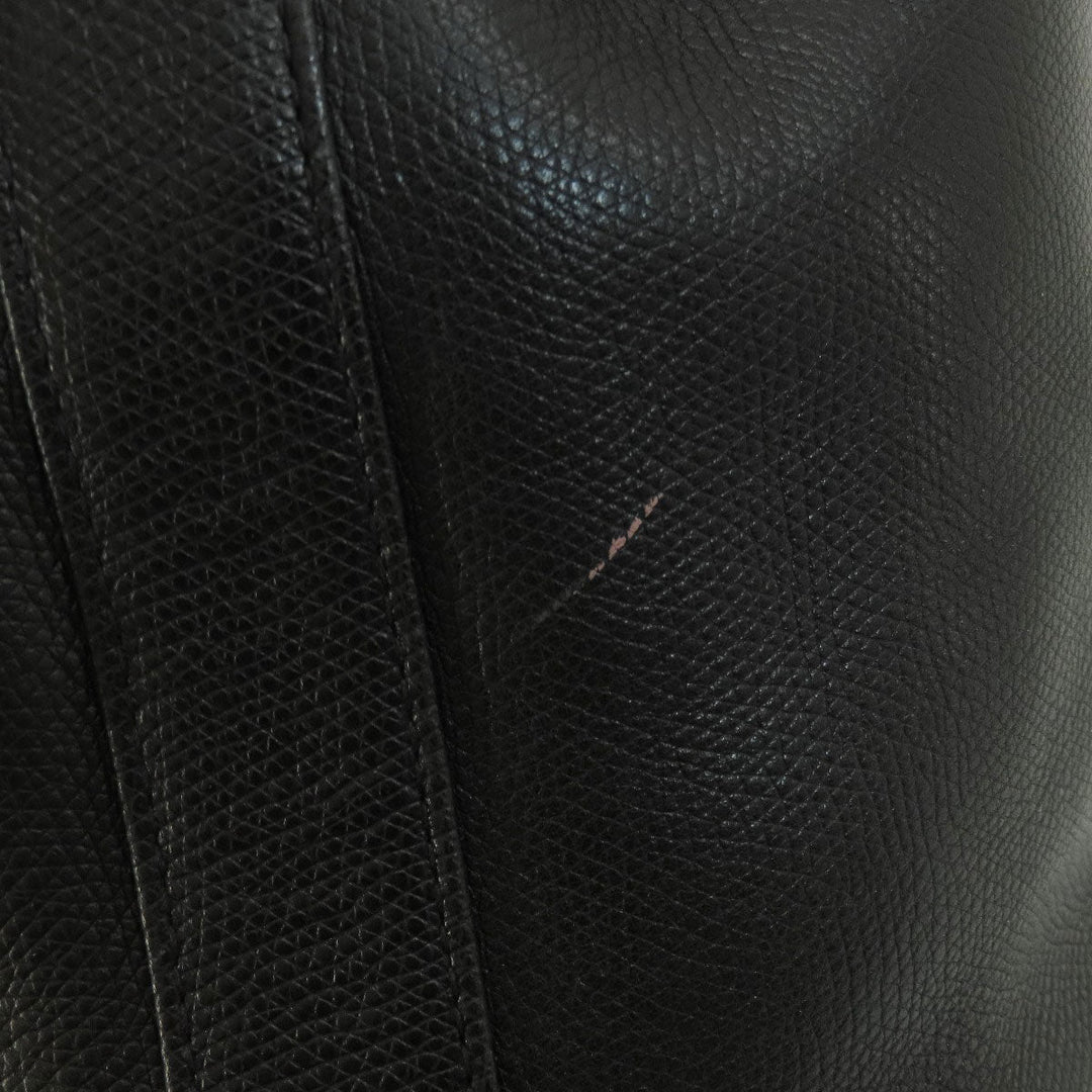 MCM Shoulder Bag leather black MCM logo Women Used Authentic