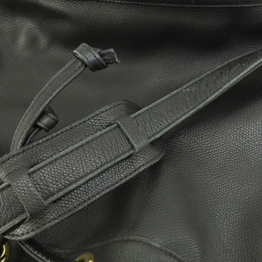 MCM Shoulder Bag leather black MCM logo Women Used Authentic