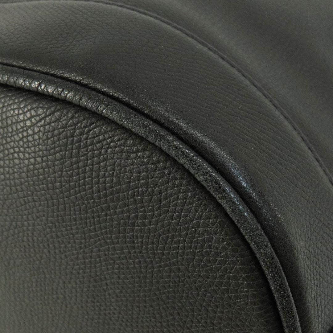 MCM Shoulder Bag leather black MCM logo Women Used Authentic