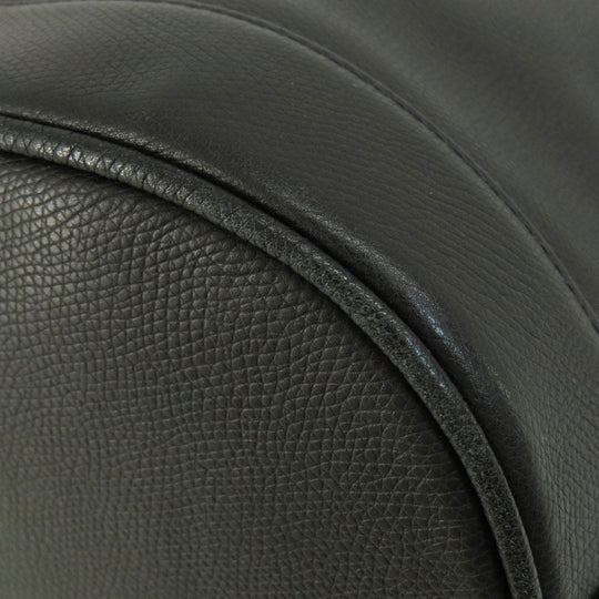 MCM Shoulder Bag leather black MCM logo Women Used Authentic