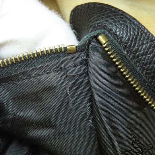 MCM Shoulder Bag leather black MCM logo Women Used Authentic