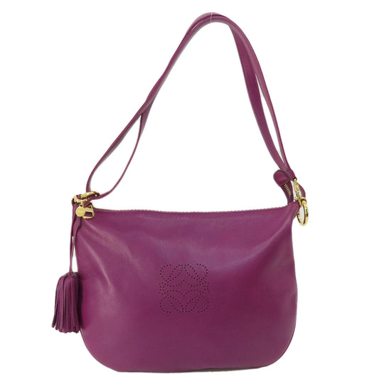 LOEWE Shoulder Bag lambskin purple anagram