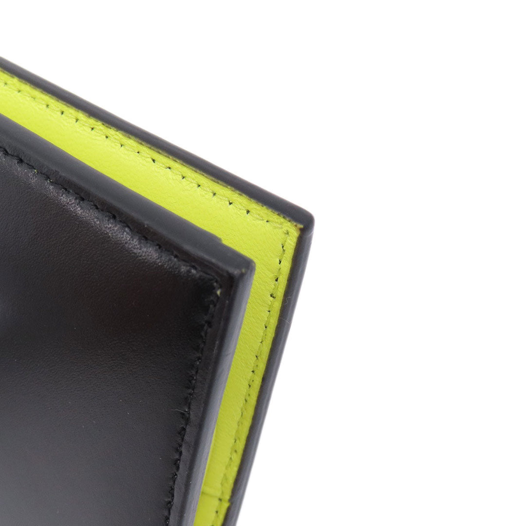 BALENCIAGA Bifold Wallet 664038 leather black logo mens Used Authentic