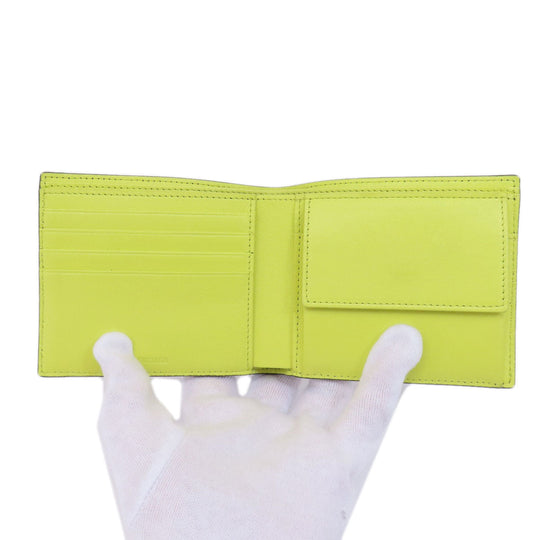 BALENCIAGA Bifold Wallet 664038 leather black logo mens Used Authentic