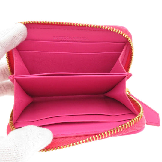 BOTTEGAVENETA Coin case Calfskin pink INTRECCIATO Women Used Authentic