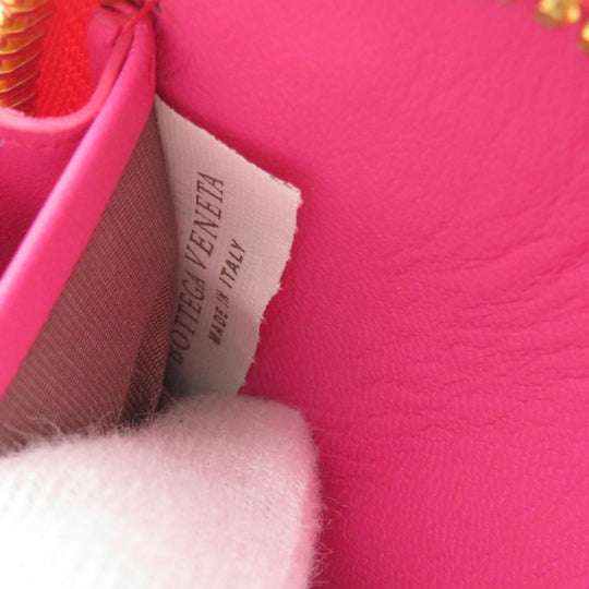 BOTTEGAVENETA Coin case Calfskin pink INTRECCIATO Women Used Authentic