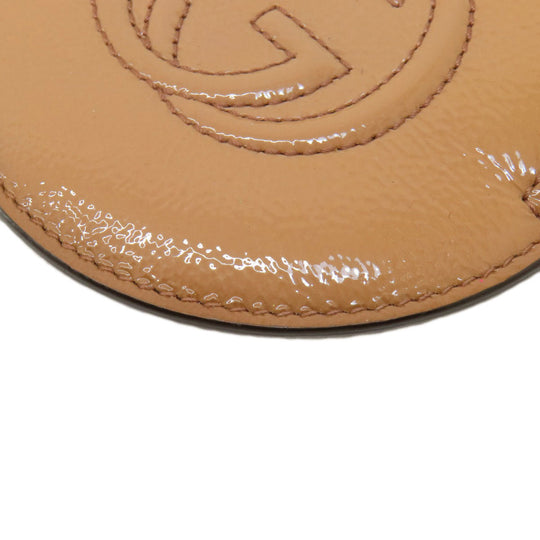 GUCCI Coin case 337946 Patent leather beige Interlocking G
