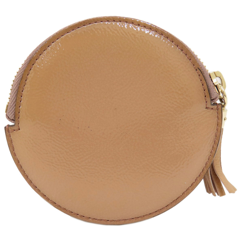 GUCCI Coin case 337946 Patent leather beige Interlocking G