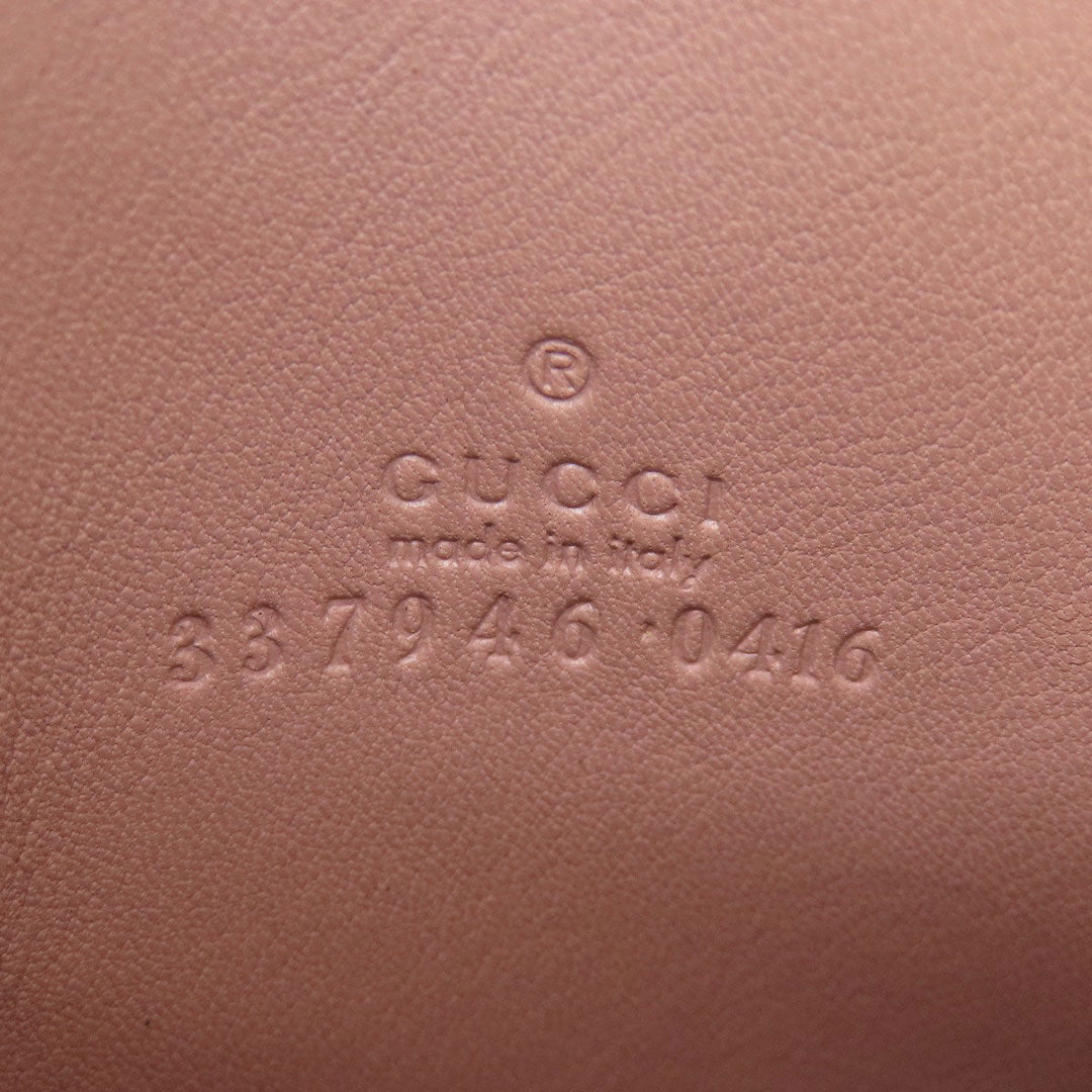 GUCCI Coin case 337946 Patent leather beige Interlocking G