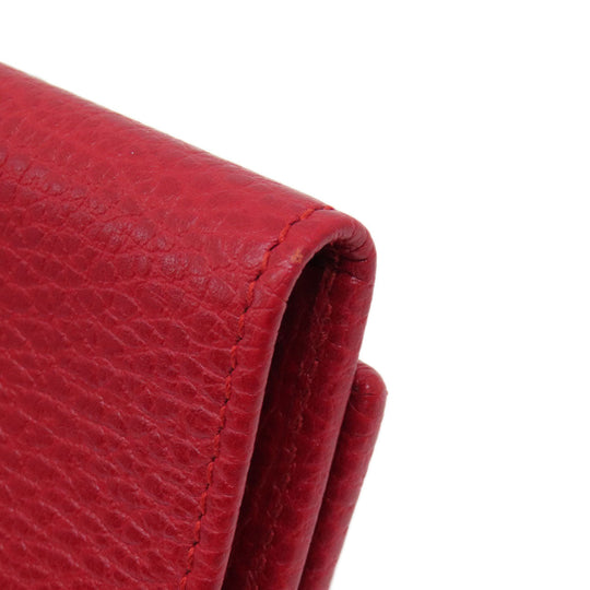 GUCCI Key case Key holder  456118 leather Red GG Marmont Women Used Authentic