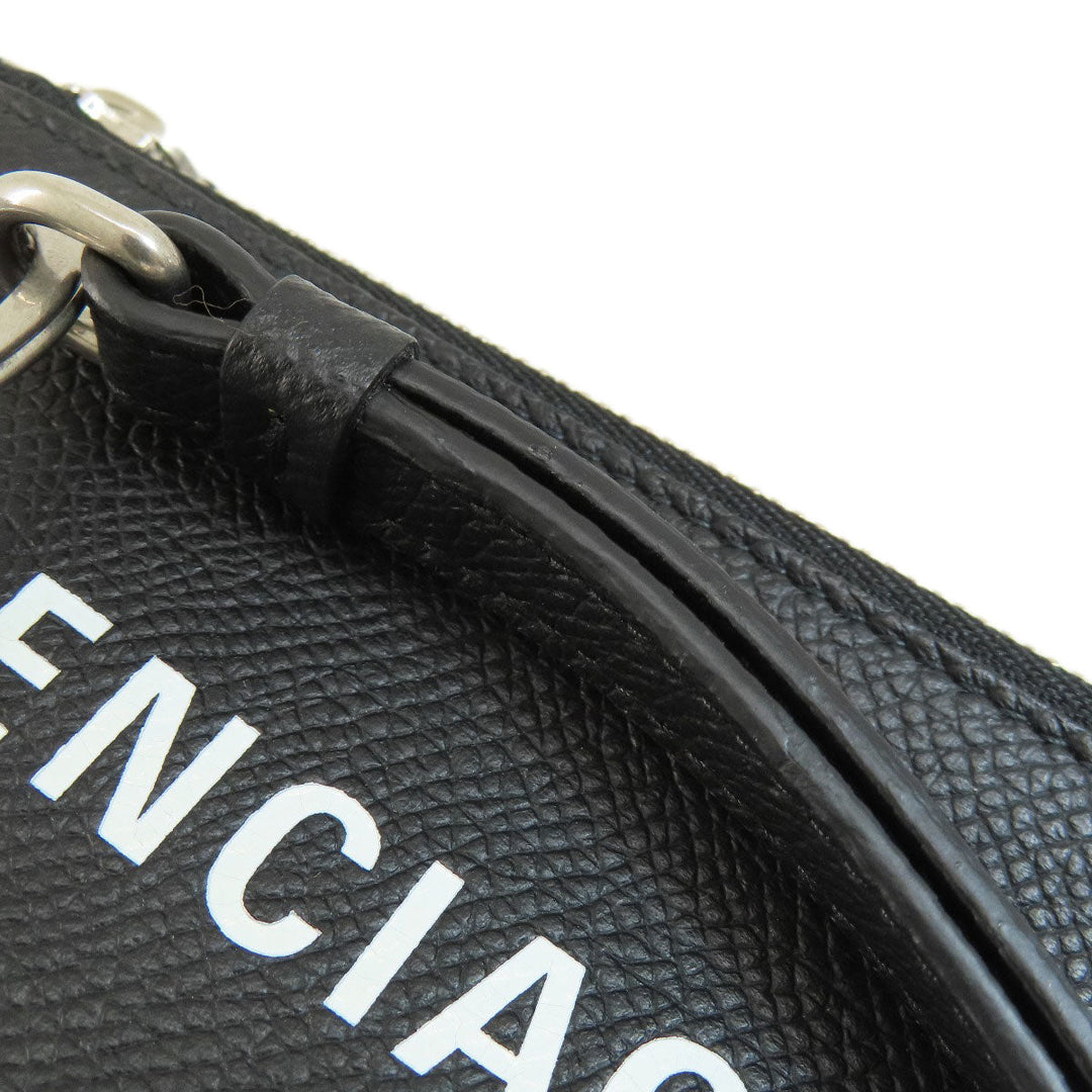 BALENCIAGA Coin case 594548 leather black logo Women(Unisex) Used Authentic