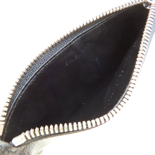 BALENCIAGA Coin case 594548 leather black logo Women(Unisex) Used Authentic