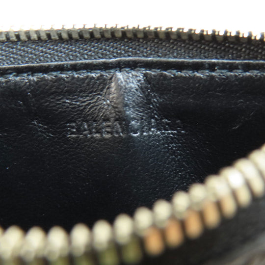 BALENCIAGA Coin case 594548 leather black logo Women(Unisex) Used Authentic