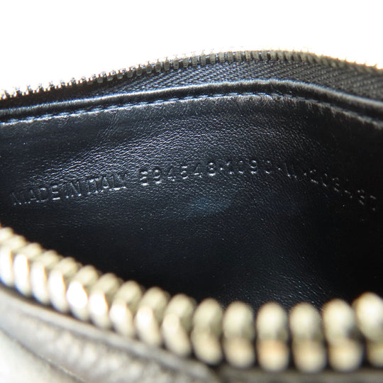 BALENCIAGA Coin case 594548 leather black logo Women(Unisex) Used Authentic