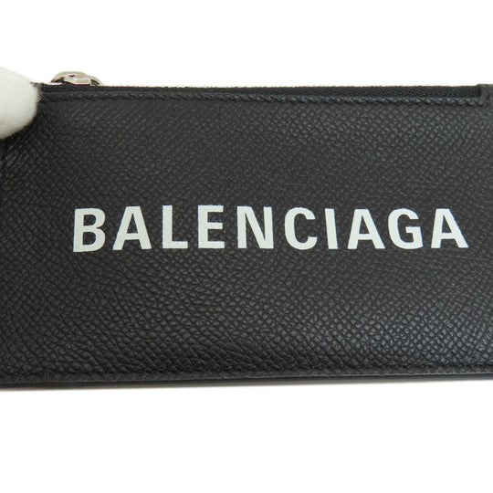 BALENCIAGA Coin case 594548 leather black logo Women(Unisex) Used Authentic