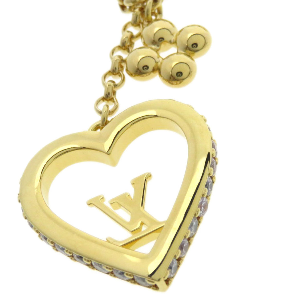 LOUIS VUITTON key ring M01703 metallic gold My LV Love Women Used Authentic