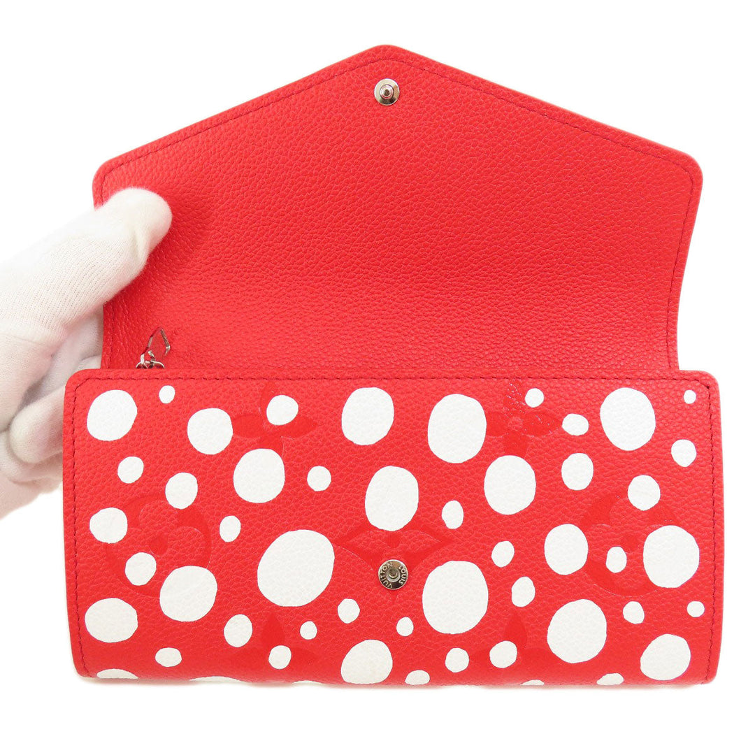 LOUIS VUITTON Long Wallet Purse M81909 Ann Platt Red Portefeuille Sala NM Empreinte Women Used Authentic