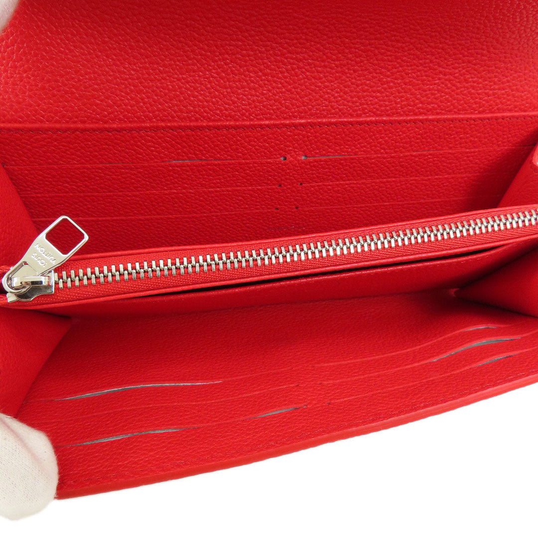 LOUIS VUITTON Long Wallet Purse M81909 Ann Platt Red Portefeuille Sala NM Empreinte Women Used Authentic