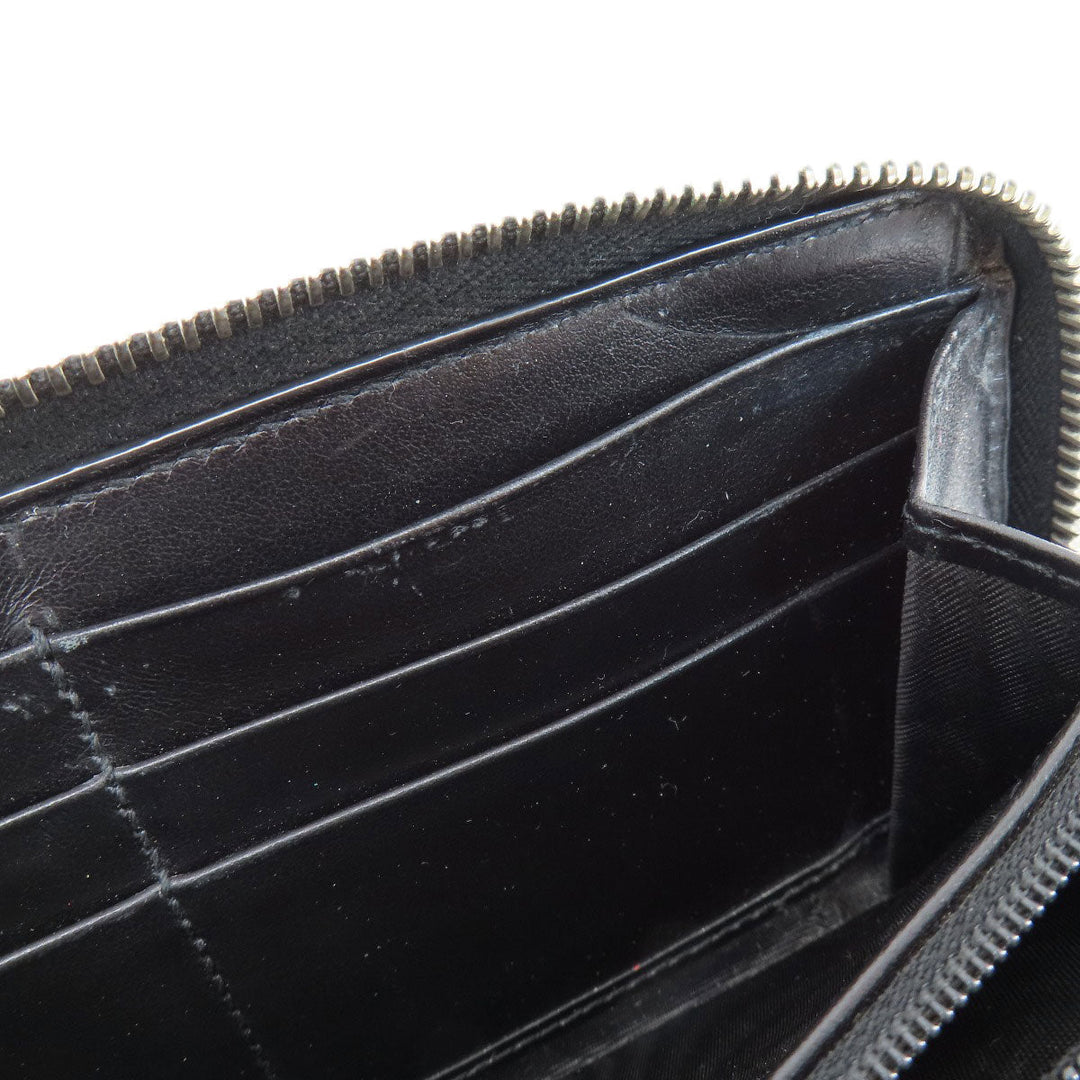 GUCCI Long Wallet Purse 597677 leather black Embryoidery Women(Unisex) Used Authentic