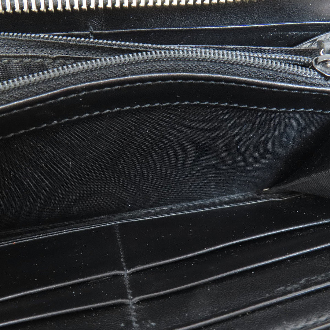 GUCCI Long Wallet Purse 597677 leather black Embryoidery Women(Unisex) Used Authentic