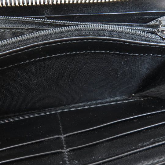 GUCCI Long Wallet Purse 597677 leather black Embryoidery Women(Unisex) Used Authentic
