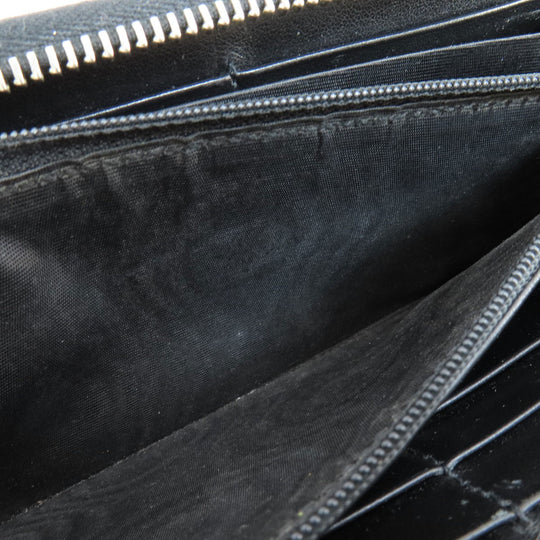 GUCCI Long Wallet Purse 597677 leather black Embryoidery Women(Unisex) Used Authentic