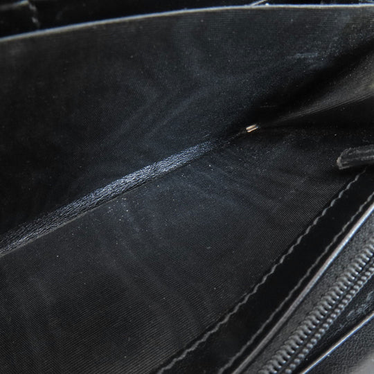 GUCCI Long Wallet Purse 597677 leather black Embryoidery Women(Unisex) Used Authentic