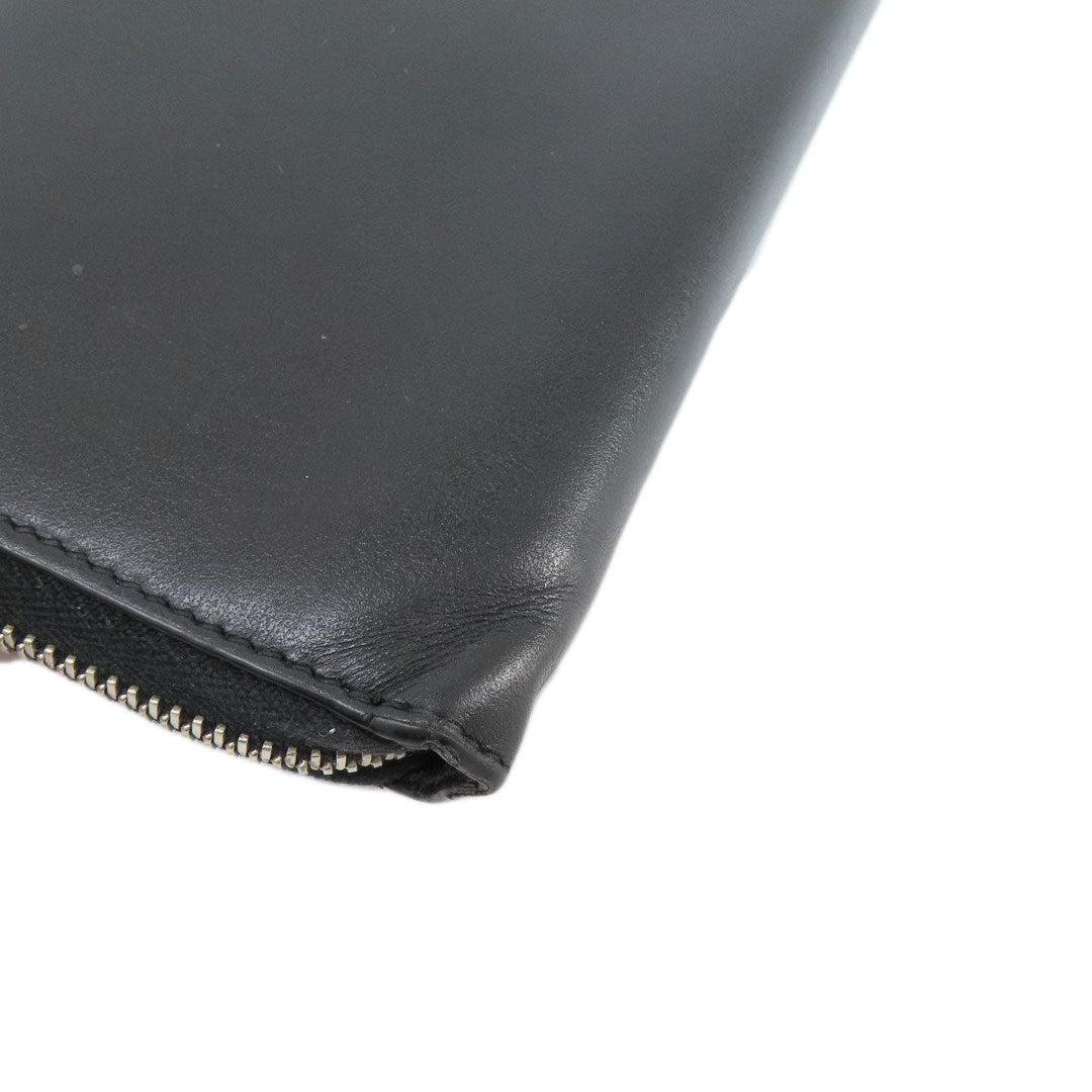 GUCCI Long Wallet Purse 597677 leather black Embryoidery Women(Unisex) Used Authentic