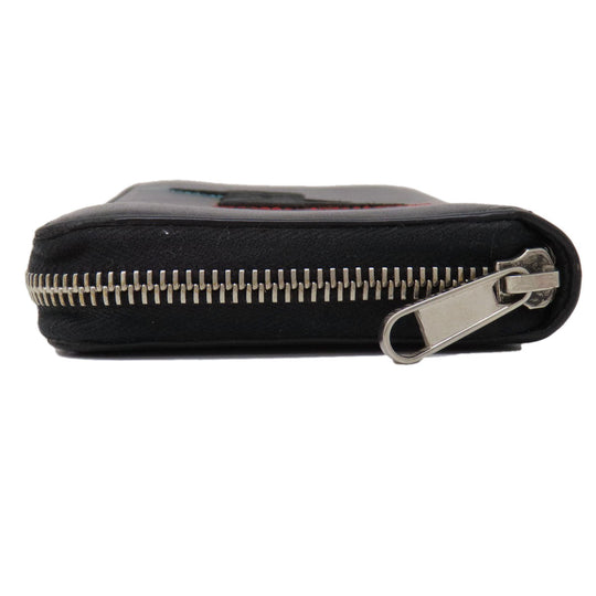 GUCCI Long Wallet Purse 597677 leather black Embryoidery Women(Unisex) Used Authentic