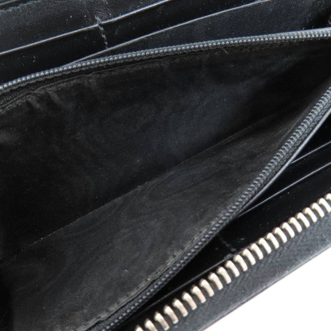 GUCCI Long Wallet Purse 597677 leather black Embryoidery Women(Unisex) Used Authentic