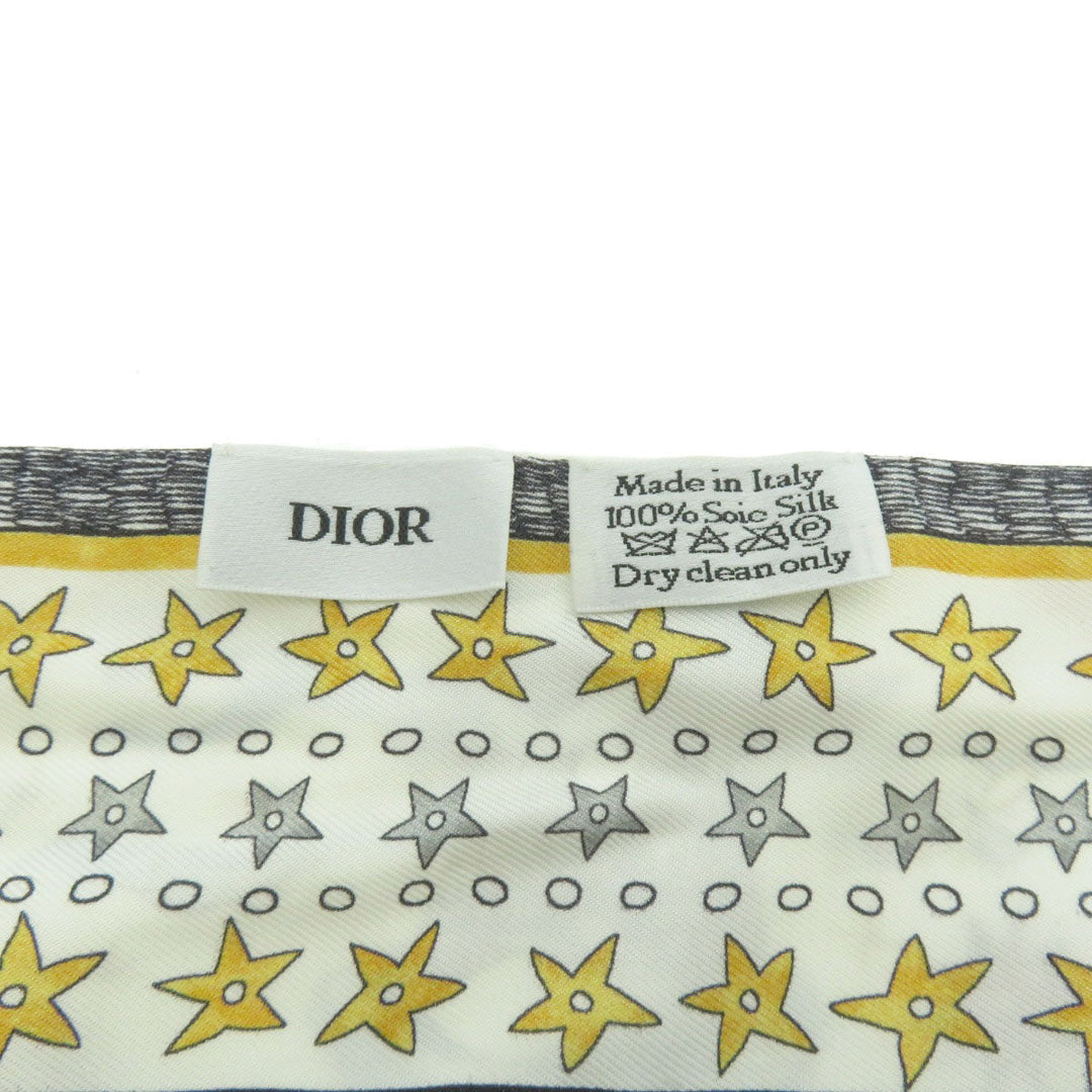 Christian Dior scarf silk white Mitsa Tarot Star L Etoile Women Used Authentic