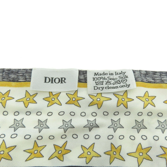 Christian Dior scarf silk white Mitsa Tarot Star L Etoile Women Used Authentic
