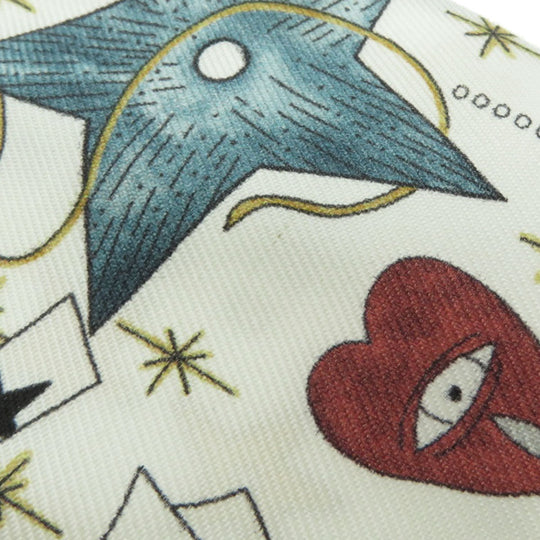 Christian Dior scarf silk white Mitsa Tarot Star L Etoile Women Used Authentic